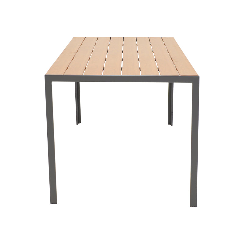 Masa de sufragerie Nares-Azelie C set 5 aluminiu antracit si textilena cu placaj, Natural, 140x80x72 cm, foto produs 10
