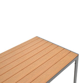 Masa de sufragerie Nares-Azelie C set 5 aluminiu antracit si textilena cu placaj, Natural, 140x80x72 cm, foto produs 11