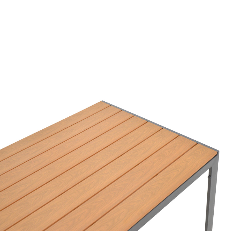 Masa de sufragerie Nares-Azelie C set 5 aluminiu antracit si textilena cu placaj, Natural, 140x80x72 cm, foto produs 11