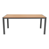 Masa de sufragerie Nares-Azelie set 5 antracit aluminiu si placaj, Natural, 180x90x72 cm, detaliu produs