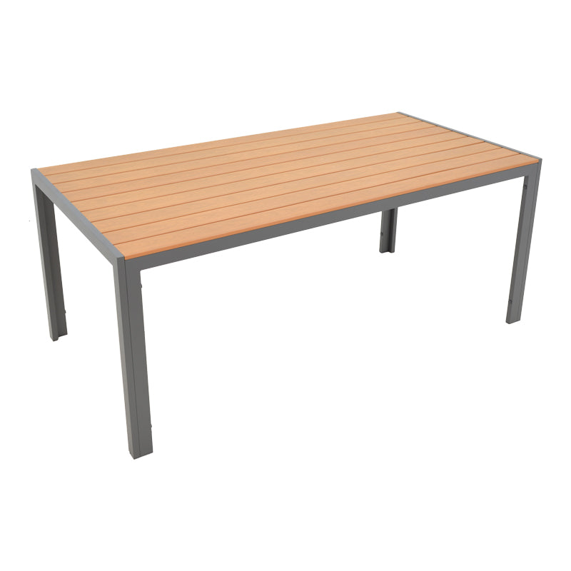 Masa de sufragerie Nares-Azelie set 5 antracit aluminiu si placaj, Natural, 180x90x72 cm, perspectiva suplimentara