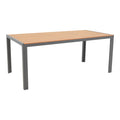 Masa de sufragerie Nares-Azelie set 7 antracit aluminiu si placaj, Natural, 180x90x72 cm, imagine suplimentara