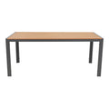 Masa de sufragerie Nares-Azelie set 7 antracit aluminiu si placaj, Natural, 180x90x72 cm, detaliu produs