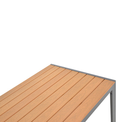 Masa de sufragerie Nares-Azelie set 7 antracit aluminiu si placaj, Natural, 180x90x72 cm, foto produs