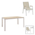 mobilier de gradina Masa de sufragerie Nares-Azelie Un set de 5 alb aluminiu si placaj Natural 140x80x72 cm