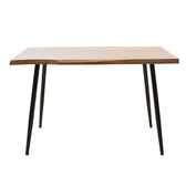 Masa de sufragerie neve MDF nuc - picioare metalice, negre, 120x80x75 cm, imagine suplimentara