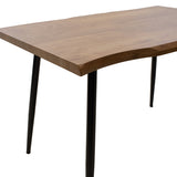 Masa de sufragerie neve MDF nuc - picioare metalice, negre, 120x80x75 cm