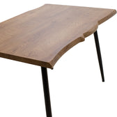 Masa de sufragerie neve MDF nuc - picioare metalice, negre, 120x80x75 cm, perspectiva suplimentara