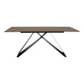 Masă de sufragerie Sabrina cu suprafață din piatră sinterizată, Material: Imitație nuc și metal, negru, 180x90x75 cm, imagine suplimentara