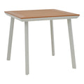 Masa de sufragerie Synergy-Azelie set 3 alb aluminiu si placaj, Natural, 80x80x74 cm, foto produs 10