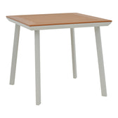 Masa de sufragerie Synergy-Azelie set 3 alb aluminiu si placaj, Natural, 80x80x74 cm, foto produs 10