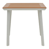 Masa de sufragerie Synergy-Azelie set 3 alb aluminiu si placaj, Natural, 80x80x74 cm