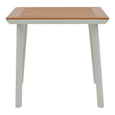 Masa de sufragerie Synergy-Azelie set 3 alb aluminiu si placaj, Natural, 80x80x74 cm, foto produs 11