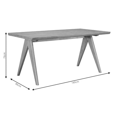 Masa de sufragerie Winslow, rubberwood, nuc deschis, 160x85x75 cm, perspectiva suplimentara