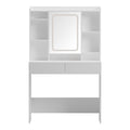 Masa de toaleta cu LED Efilia, Alb, Lemn, 90x40x145 cm, imagine suplimentara