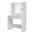 Masa de toaleta cu LED Efilia, Alb, Lemn, 90x40x145 cm, detaliu produs