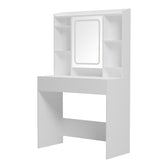 Masa de toaleta cu LED Efilia, Alb, Lemn, 90x40x145 cm, detaliu produs