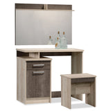 Masa de toaleta MDF Olympus 90x75x39 cm cu oglinda, 80x50 cm - Natural