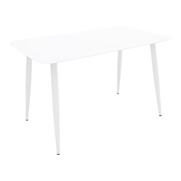 Masă de aluminiu Vista, Alb - Negru, 150x80x72 cm