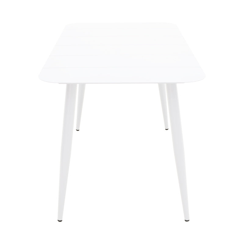 Masă de aluminiu Vista, Negru, 150x80x72 cm - Alb