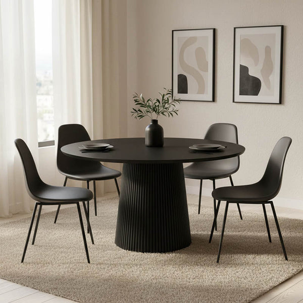 Masa din lemn masiv Canicule, Negru, Acacia, 120x75 cm., .