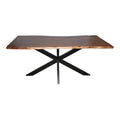 Masă din lemn masiv Lenoua, Lemn Acacia & Metal, Nuc, 180x90x76 cm, imagine suplimentara