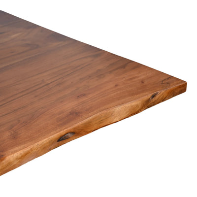 Masă din lemn masiv Lenoua, Lemn Acacia & Metal, Nuc, 180x90x76 cm, perspectiva suplimentara