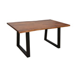 Masa Boho Miles, Lemn de salcam grosime 3 cm, Natural, 140x80x76 cm - Nuc