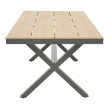 Masa din placaj Thorio Natural aluminiu, antracit, 160x90x75 cm