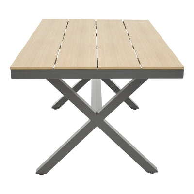 Masa din placaj Thorio Natural aluminiu, antracit, 160x90x75 cm, detaliu produs