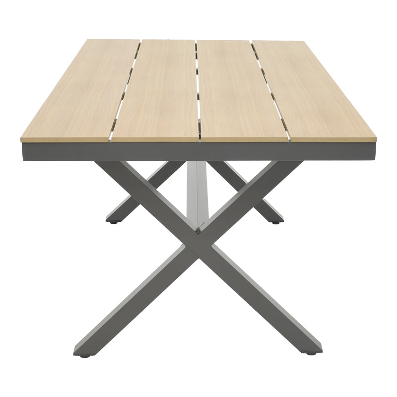 Masa din placaj Thorio Natural aluminiu, antracit, 160x90x75 cm, detaliu produs