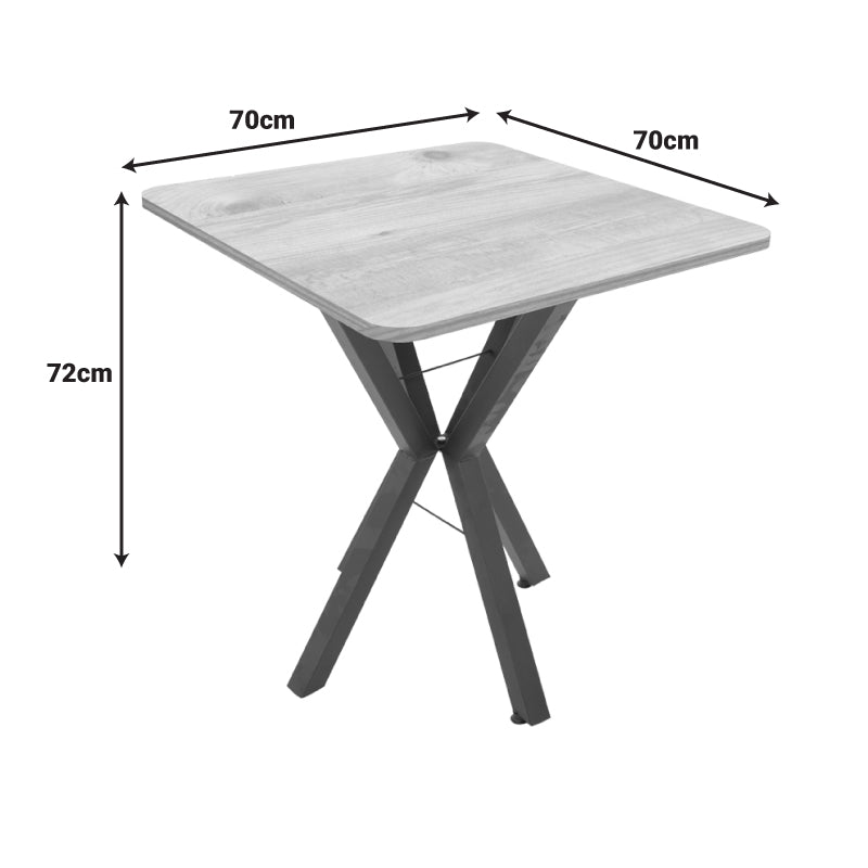 Masa dining Arenya, Metal, 70x70x72 cm - Natural