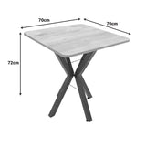 Masa dining Arenya, Metal, 70x70x72 cm - Natural