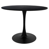 Masa dining Balou, Aspect marmura, D120x73 cm - Negru