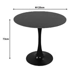 Masa dining Balou, Aspect marmura, D120x73 cm - Negru