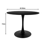 Masa dining Balou, Aspect marmura, D120x73 cm - Negru