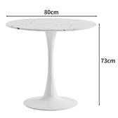 Masa dining Balou II, Alb, 80x80x75 cm, perspectiva suplimentara