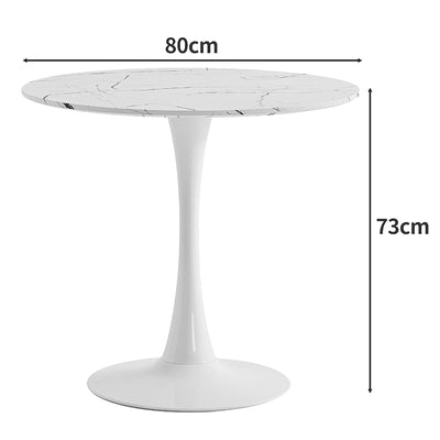 Masa dining Balou II, Alb, 80x80x75 cm, perspectiva suplimentara