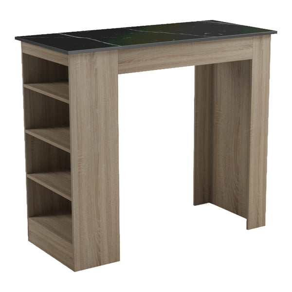 Masa dining Bar table Riff, Aspect, Negru - Sonoma, 120x55x105 cm