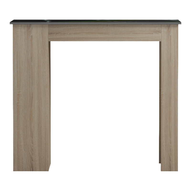 Masa dining Bar table Riff, Aspect marmura, 120x55x105 cm - Negru