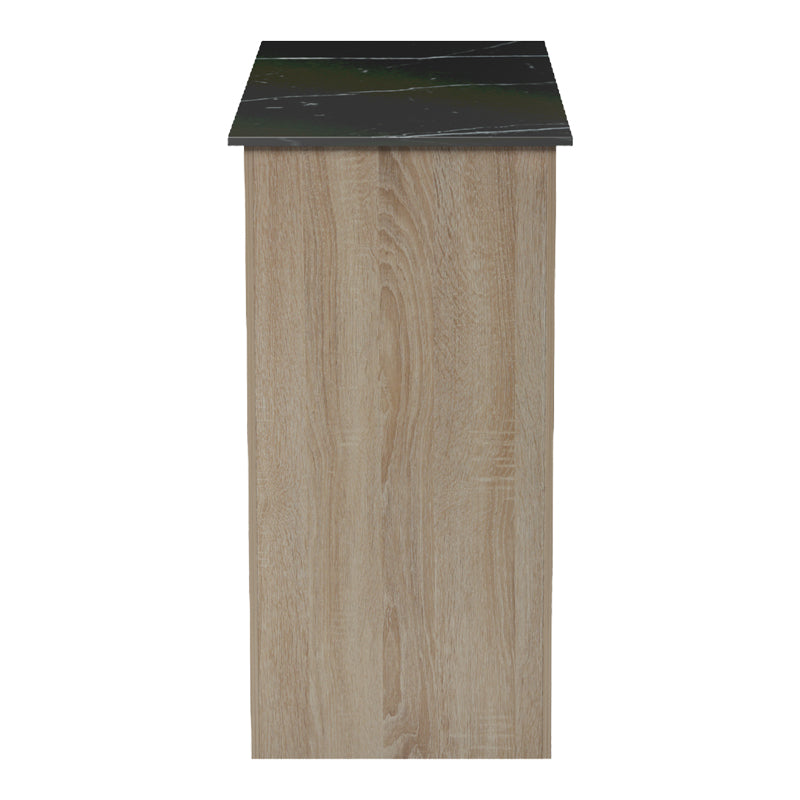 Masa dining Bar table Riff, Aspect marmura, 120x55x105 cm - Negru
