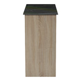 Masa dining Bar table Riff, Aspect marmura, 120x55x105 cm - Negru