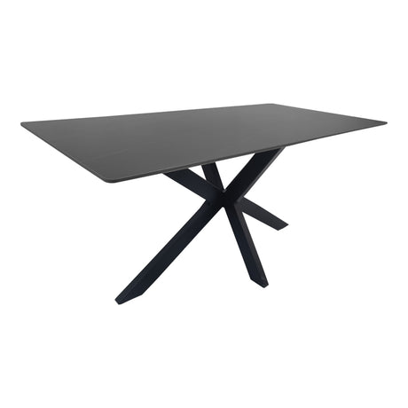 Masa dining Bethan, Aspect, Alb - Negru, 160x80x75 cm