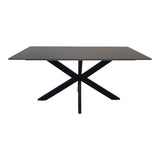 Masa dining Bethan, Aspect marmura, 160x80x75 cm - Negru