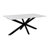 Masa dining Bethan, Metal, 180x90x75 cm - Alb