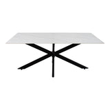 Masa dining Bethan, Metal, 180x90x75 cm - Alb