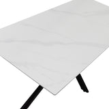 Masa dining Bethan, Metal, 180x90x75 cm - Alb