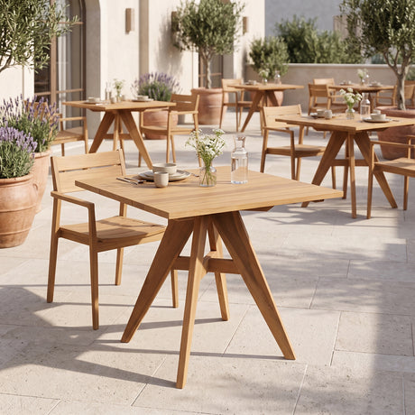 Masa dining Cadrada, Natural, 80x80x76 cm