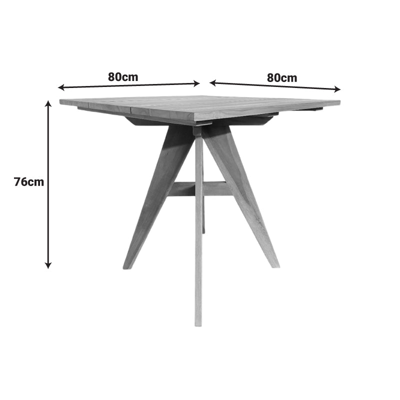 Masa dining Cadrada, Natural, 80x80x76 cm