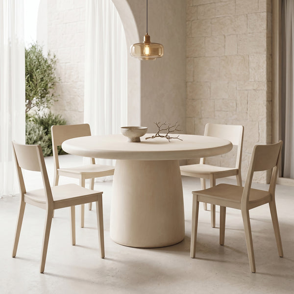 Masa dining Cocedo, Crem, D120x76 cm